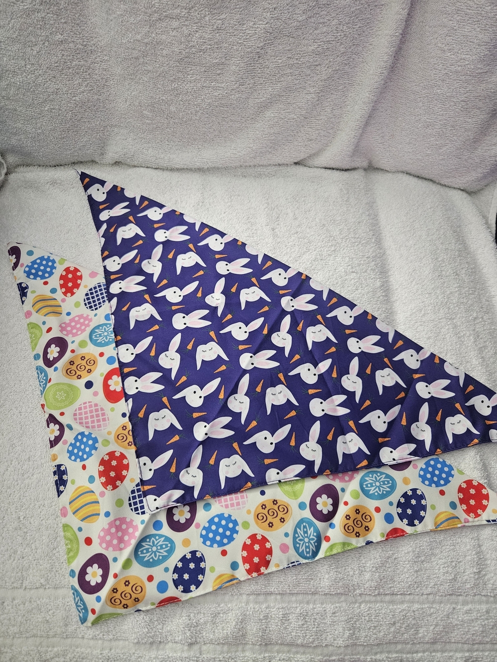 2 Pack Easter Dog Bandana Small Pet Bunny Carrot Colorful Pattern Egg